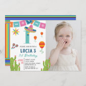 メキシカラフルコ・フィエスタ・サボス写真第1誕生日 招待状 (正面/裏面)