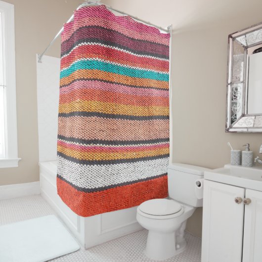 メキシカラフルコ・ペルーのスタイル絨毯の表面を閉じる シャワーカーテン (インサイチュ)