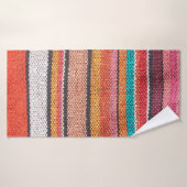 メキシカラフルコ・ペルーのスタイル絨毯の表面を閉じる バスタオル (バスタオル)