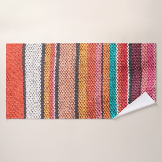 メキシカラフルコ・ペルーのスタイル絨毯の表面を閉じる バスタオル (バスタオル)