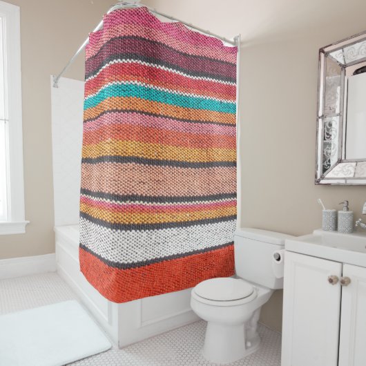 メキシカラフルコ、ペルースタイルの敷物表面を閉じる シャワーカーテン (インサイチュ)