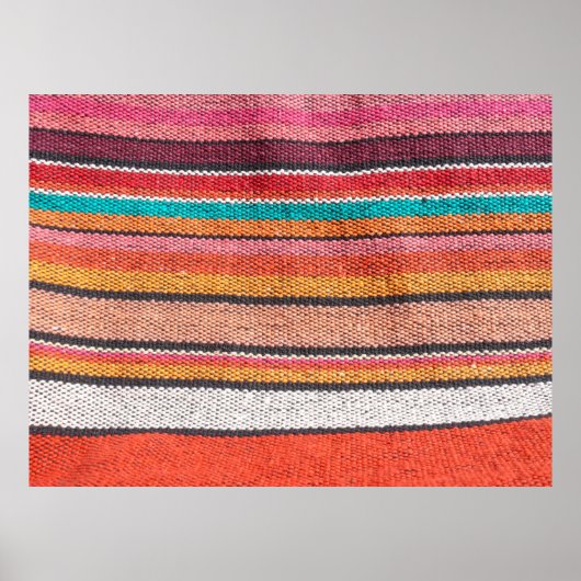 メキシカラフルコ、ペルースタイルの敷物表面を閉じる ポスター (正面)