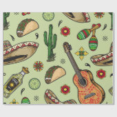 メキシカラフルコfistaヴィンテージシームレスパターンw ラッピングペーパー (フラット)