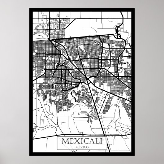 メキシカリ メキシコ市地図 ポスター (正面)