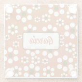 メキシカンのテラコッタフローラ花 ガラスコースター (裏面)