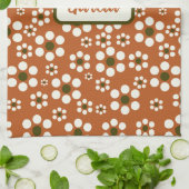 メキシカンのテラコッタフローラ花 キッチンタオル (折り畳み)