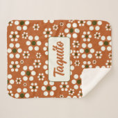 メキシカンのテラコッタフローラ花 シェルパブランケット (正面(横))