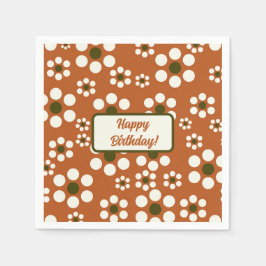 メキシカンのテラコッタフローラ花 スタンダードカクテルナプキン