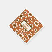 メキシカンのテラコッタフローラ花 スタンダードカクテルナプキン (角)