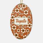 メキシカンのテラコッタフローラ花 セラミックオーナメント (左)