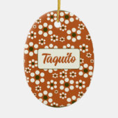 メキシカンのテラコッタフローラ花 セラミックオーナメント (正面)