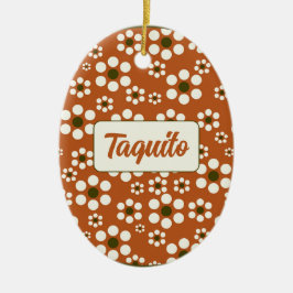 メキシカンのテラコッタフローラ花 セラミックオーナメント