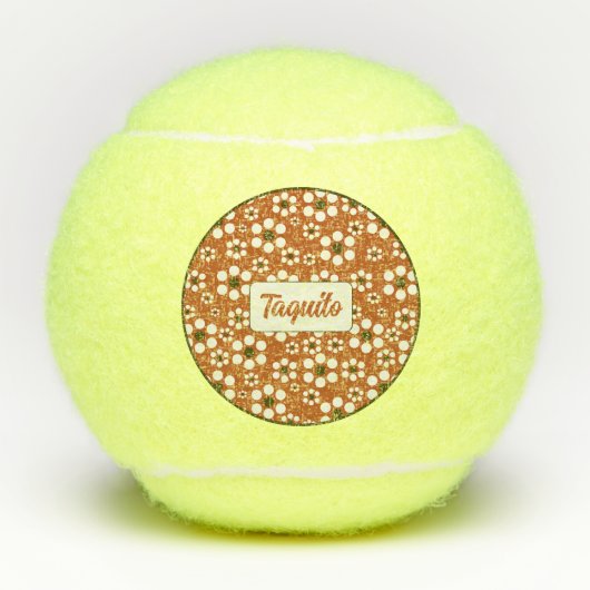 メキシカンのテラコッタフローラ花 テニスボール (正面)