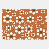 メキシカンのテラコッタフローラ花 ラッピングペーパーシート (正面2)