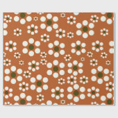 メキシカンのテラコッタフローラ花 ラッピングペーパー (フラット)