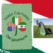 メキシカンアイリッシュアメリカンフラッグスシャムロパーソナライズされたック ゴルフタオル