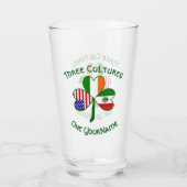 メキシカンアイリッシュアメリカンフラッグスシャムロパーソナライズされたック タンブラーグラス (裏面)