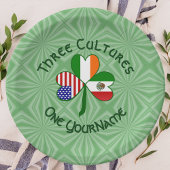 メキシカンアイリッシュアメリカンフラッグスシャムロパーソナライズされたック ペーパープレート