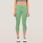 メキシカンアイリッシュアメリカ国旗のシャムロパーソナライズされたック カプリレギンス (正面)