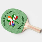 メキシカンアイリッシュアメリカ国旗のシャムロパーソナライズされたック 卓球ラケット (横)