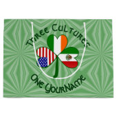 メキシカンアイリッシュ米国国旗のシャムロパーソナライズされたック大 ラージペーパーバッグ (正面)