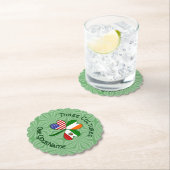 メキシカンアイルランドUSAフラッグスシャムロックパーソナライズされた ペーパーコースター (インサイチュ)