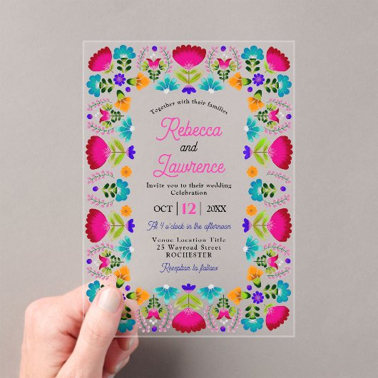 メキシカンアクリル結婚式招待状 アクリル招待状 (インサイチュ (ポータブル))