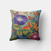 メキシカンアサガオ&バタフライスクエアピロー クッション (裏面)