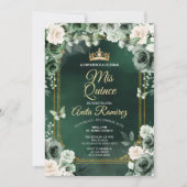 メキシカンエメラルドグリーン&アイボリーホワイトキンセアニラ 招待状 (正面)