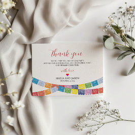 メキシカンエレガントパカラフルペル結婚ピカド サンキューカード