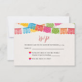 メキシカンエレガントパカラフルペル結婚ピカド 出欠カード (正面)