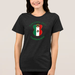 メキシカンエンジェル クリスマス フラグ パーソナライズド レディース トライブレンドＴシャツ