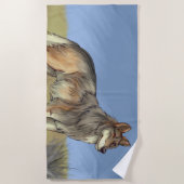 メキシカンオオカミ ビーチタオル (正面)