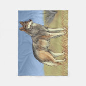 メキシカンオオカミ フリースブランケット (正面)