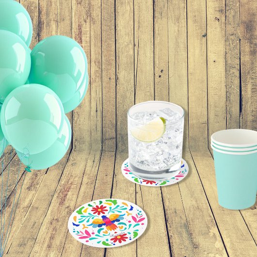 メキシカンオトミバードデザイン ラウンドペーパーコースター