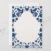 メキシカンオトミブルーフローラエレガントフィエスタ結婚ズ 招待状 (裏面)