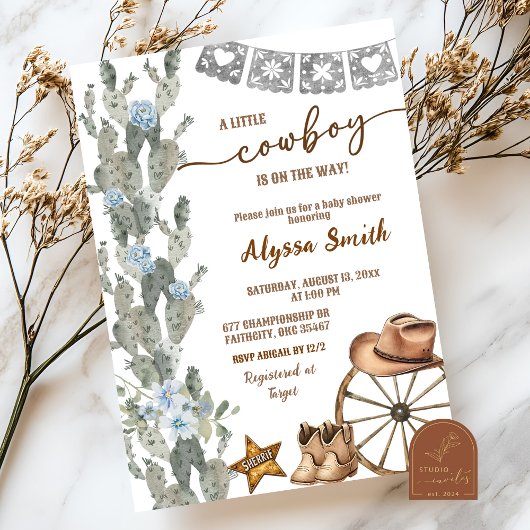 メキシカンカウボーイがベイビーシャワーのお知らせ 招待状
