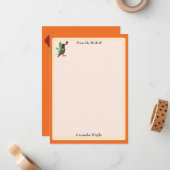 メキシカンカラス&バラオレンジパーソナライズされた文具 ノートカード (正面/裏面インサイチュ)