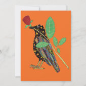 メキシカンカラス&バラオレンジパーソナライズされた文具 ノートカード (裏面)