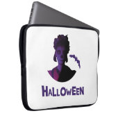 メキシカンガールとこうもりハロウィーンデザイン ラップトップスリーブ (正面右)