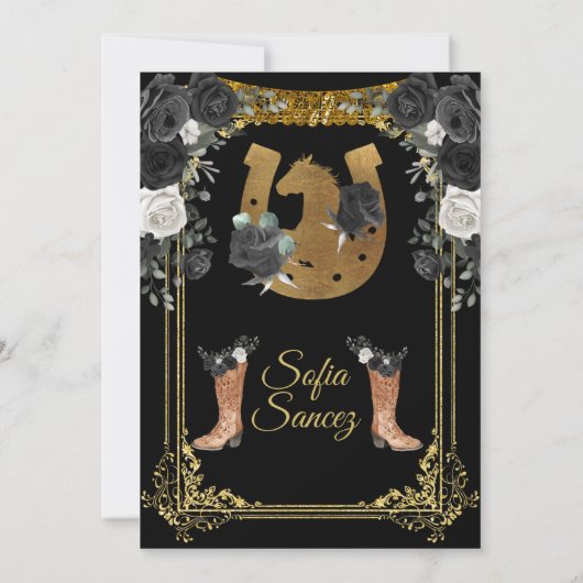 メキシカンガールシャルラミクインズブラック招待状 招待状 (裏面)