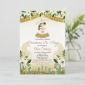 メキシカンガール第3誕生日ホワイトフローラ 招待状 (スタンド正面)