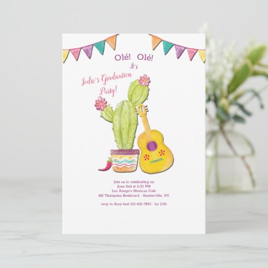 メキシカンギター卒業パーティー招待状 招待状 (スタンド正面)