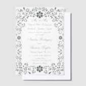 メキシカングリーンタラ結婚ベラ ベラム紙招待状 (オフセット)