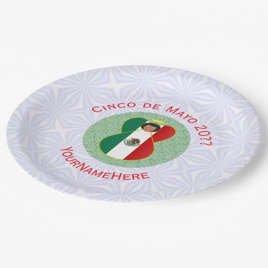 メキシカンコ・デ・マヨエンジェルパーソナライズされたー ペーパープレート (アングル)