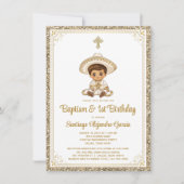 メキシカンゴールドチャロ 洗礼 & 誕生日招待状 招待状 (正面)