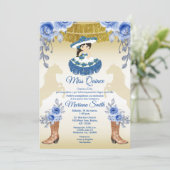 メキシカンゴールドブルーローズフラワーズキンセアニエラ 招待状 (スタンド正面)