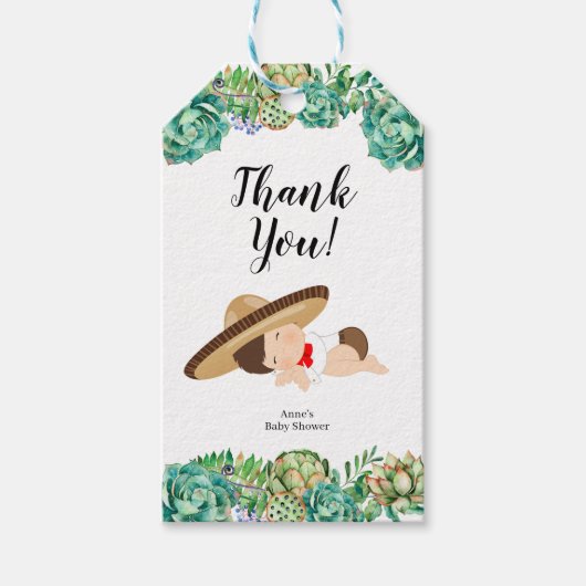 メキシカンサボイベビームチャチョメッセージカード ギフトタグ (正面)