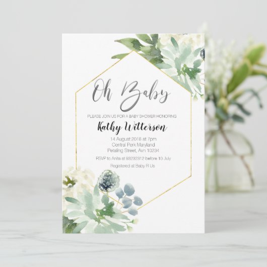 メキシカンサボオ男の子の赤ちゃんシャワー招待状 招待状 (スタンド正面)