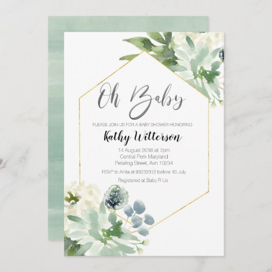 メキシカンサボオ男の子の赤ちゃんシャワー招待状 招待状 (正面/裏面)